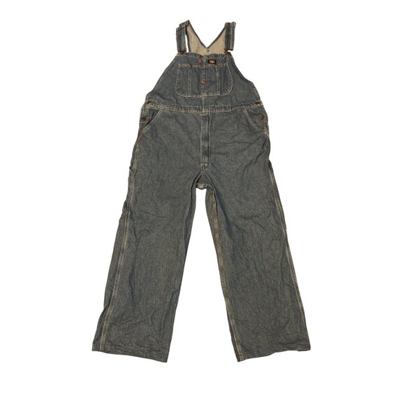 Dickies Denim Bib Overalls Mens Adjustable Straps Blue Work Wear Size 38 x 30 - Picture 1 of 6